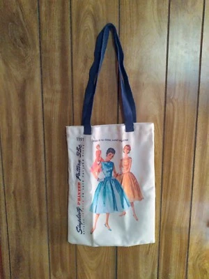 simplicity vintage printed pattern 35c 1911 Canvas Tote Bag 13"x17" - Image 1 of 4