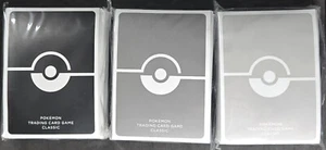 Pokemon TCG Classic Collection Set of 3 Black Light & Dark Gray Sleeves - Picture 1 of 1