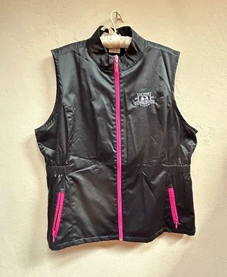 Chaleco EP Pro Mujer XL US Open 2010 Guijarro Playa Cremallera Frontal Negro Cremallera Bolsillo Forrado Foto 1 de 4