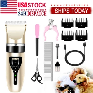 Pet Dog Electric Hair Clipper Trimmer Shaver Cutter Haircut Machine Grooming Kit - Picture 1 of 13