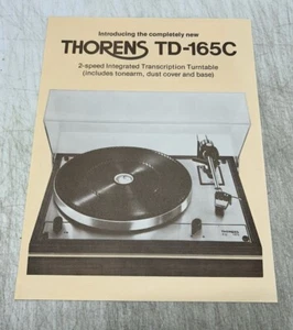 THORENS TD-165C TURNTABLE ORIGINAL COLOR PROMOTIONAL AD LEAFLET M353 - Picture 1 of 2