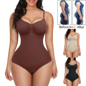 Women Seamless Full Body Shapewear Elastic Firm Tummy Control Slimming Bodysuit - Picture 1 of 21