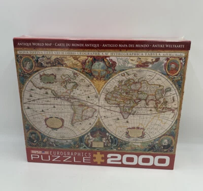 EuroGraphics Antique Map of The World Jigsaw Puzzle 2000 Piece New Sealed #P - Image 1 of 4