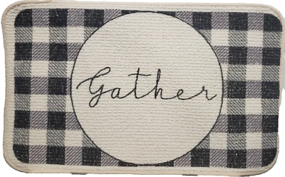 MOHAWK HOME Textured Printed Kitchen Rug/Mat (18"x30") GATHER IN CIRCLE ON PLAID, rect., MH