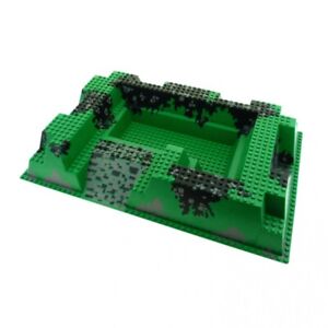 1x Lego 3D Bau Platte B-Ware beschädigt 32x48x6 grün grau Felsen 6261px1