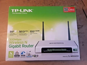 Router inalámbrico N Gigabit TP-Link TL-WR1042ND 300Mbps 12v con cable de alimentación NUEVO - Imagen 1 de 11