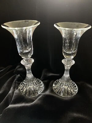 Mikasa "The Ritz" Juego de 2 Candelabros de Cristal Acanalado Acanalado 6 1/4” Alemania Foto 1 de 4