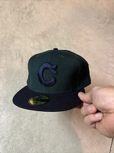 New Era 59Fifty MLB Cleveland Indians Throwback Logo Fitted Hat Size 8 - Picture 1 of 5