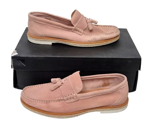 Mocasín sin cordones de gamuza rosa pálido Praga para hombre KURT GEIGER London EU 41 UK 7 - Imagen 1 de 8