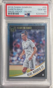 GARETH BALE 2018 PANINI DONRUSS PRESS PROOF SILVER #25 PSA 10 GEM MINT POP 1/1