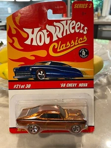 Hot Wheels Classics Serie 3 2006 21/30 '68 CHEVY NOVA Rame con Linea Rossa 5 Sp - Foto 1 di 1