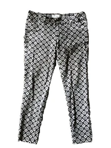 Old Navy The Diva Pants Size 4 Womens Black White Geometric Stretch Pockets - Picture 1 of 15
