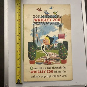 Tarjeta emergente 3D vintage WRIGLEY SPEARMINT GUM ZOO: 1940’s promocional - Imagen 1 de 6