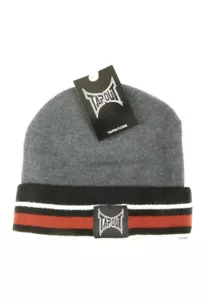 Tapout UFC MMA Winter Beanie Cuffed Striped Charcoal Grey One Size Cap Hat - Picture 1 of 4