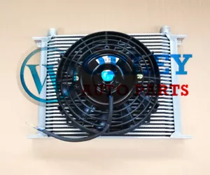 Universal Mocal style 30 Row Engine Transmission 10-AN AN10 Oil Cooler + One Fan - Picture 1 of 6