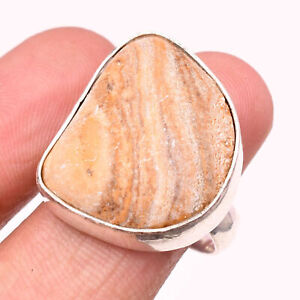 Picture Jasper Gemstone 925 Sterling Silver Handmade Jewelry Ring Size 7
