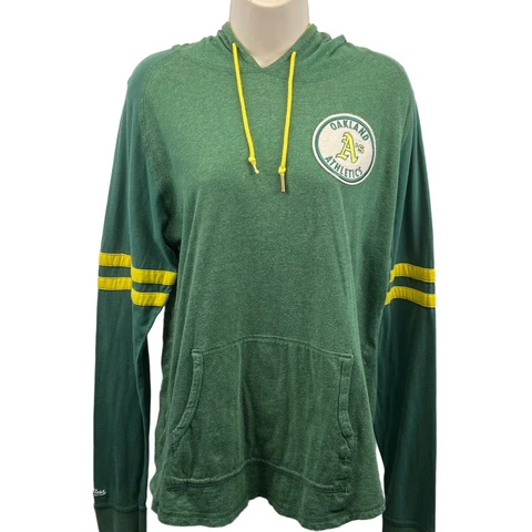Oakland Athletics A's Mitchell & Ness Pullover Hoodie Womens Medium Cooperstown Cover
