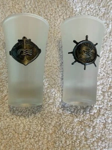 2er Set Princess Cruises Milchglas Schnapsglas Anker Schiff Rad - Bild 1 von 4