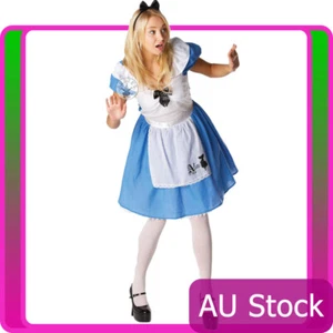 Ladies Alice in Wonderland Costume Disney Fairytale Halloween Fancy Dress Adults - Foto 1 di 3