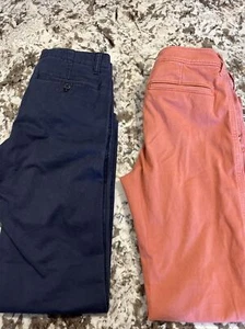 Boys Kids 15/16 Slim Abercrombie & Fitch Coral Color Chino Twill Gaps Blue 14 - Picture 1 of 12