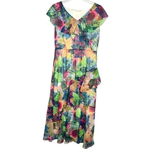 Soft Surroundings Ambrosia Stufen Whispy Floral Maxi Dress Multicolor Medium - Bild 1 von 8