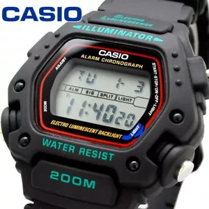 Casio DW-290-1V Mens Black Classic 200m Sports Watch Alarm Original DW-290-1V - Picture 1 of 7
