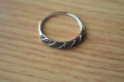 0.04ct Green Diamond Ring Platinum & Green Rhodium over Sterling Silver Size 10 - Image 1 of 4