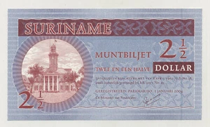 Billete de Surinam 2 1/2 florines 2004 Pick 156 sin circular - Imagen 1 de 2