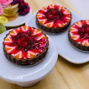 Miniature Fruit Tart, Fake Pie, Miniature Fruit Cake, Miniature Fake Food clay - Picture 1 of 4