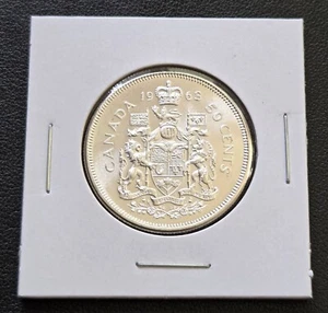 1963 Canada Silver 50-Cent Half Dollar Coin - 80% Silver - Mint Condition - Bild 1 von 3