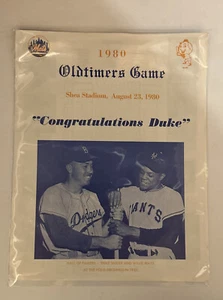1980 Mets Oldtimers Game Program Shea Stadium DUKE SNIDER Willie Mays - Picture 1 of 3