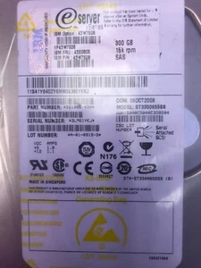 43W7506 43X0805 ST3300655SS IBM 300GB 15K SAS 3,5" Festplatte. Vollständig getestet - Bild 1 von 1