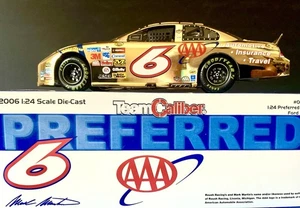 Mark Martin AAA# 6 ACABADO DORADO FIRMADO 2006 1/24 NASCAR DIECAST  - Imagen 1 de 10