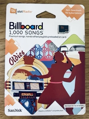 SanDisk Slot Radio Billboard 1,000 Songs Oldies Music Card Micro SD Card NEW - Image 1 of 2