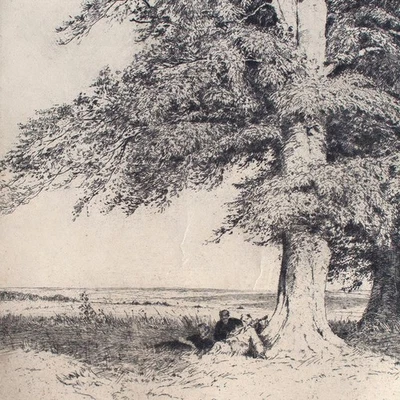 Hermann Kätelhön Impressionismus Kleiner Sommertag Liebespaar Radierung 1915 - Bild 1 von 4