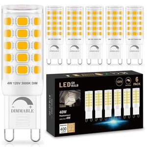 G9 LED Bulb Dimmable 40W Equivalent, G9 Bulb 3000K Warm White, 400 Lumens, 36... - Picture 1 of 8