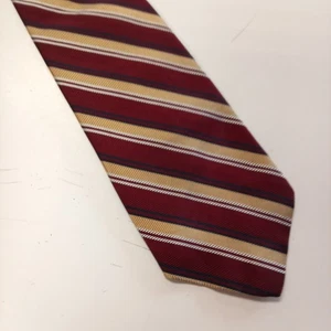 Christian Dior Vintage Silk Mens Neck Tie Stripe Red Gold Logo 56" - Bild 1 von 10
