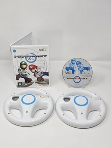 Mario Kart Wii (Nintendo Wii, 2008) + 2 x Offizielle Wii Räder - Ohne Handbuch - Test - Bild 1 von 5