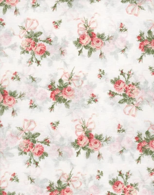 Laura Ashley Queen Sheet Set Ribbon Bouquet Red 4pc Cottage Farmhouse Chic Green - Image 1 of 4