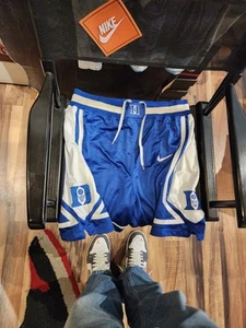 VTG 90s Nike Team DUKE BLUE DEVILS White Basketball Shorts SzLL Made In USA RARE - Picture 1 of 4