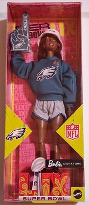 PHILADELPHIA Eagles BARBIE Great 4 Xmas NFL Super Bowl LIX African American - Image 1 of 4