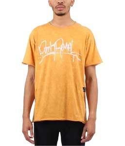 Punk Royal Mens Acid Wash Graphic T-Shirt, Yellow, Large - Picture 1 of 1