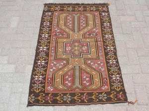 Alfombra de alfombras rojas de 3x5 pies, alfombra Kilim, alfombra de área, alfombra para sala de estar, alfombras de dormitorio, - Imagen 1 de 10
