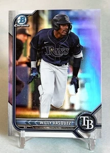 Willy Vasquez 2022 Bowman Draft #BDC-40 Chrome Refractor Tampa Bay Rays - Picture 1 of 3