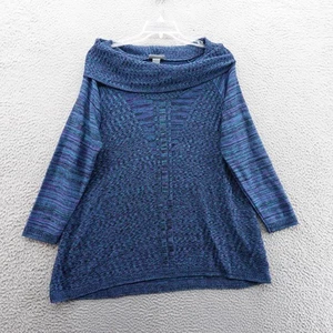 Catherines Space Dye Cowl Neck Tunic Sweater Size 0X Blue Women Long Sleeve NEW - Picture 1 of 10