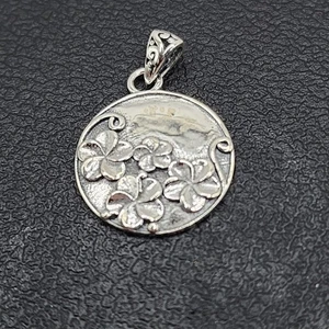 925 NEW Sterling Silver Pendant-Plumeria Flowers 15mm Diameter ~FREE SHIPPING ~ - Picture 1 of 6