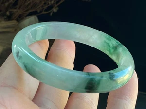 Bracciale giadeite giada birmana verde ghiaccio AAA grado naturale certificato 57 mm A306 - Foto 1 di 9