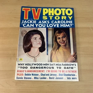 1965 Aug TV PHOTO STORY Magazine Jackie Kennedy / Mia Farrow - Foto 1 di 4
