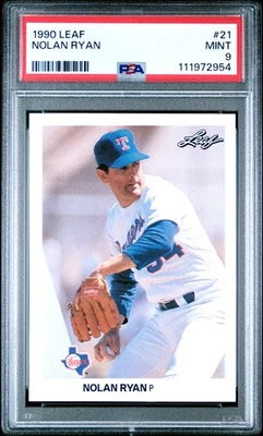 1990 Leaf #21 Nolan Ryan PSA 9 MINT - Image 1 of 2