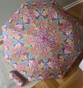 Vera Bradley Regenschirm automatisch öffnen pink, türkis, grün, rot LESEN - Bild 1 von 6